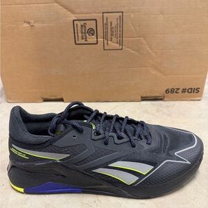 Reebok Black and Gray Athletic Shoes with Neon Accents